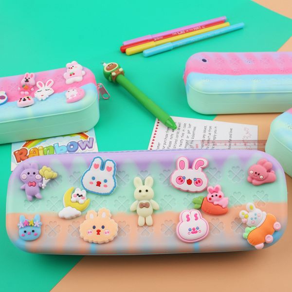 DIY Силиконовый карандаш Капсула большой милый карандаш для мальчиков девочек Рождественские подарки школьные принадлежности для детей Подарок держатель ручки