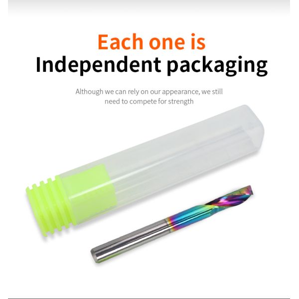 3.175mm Solid Carbide Single O Flute Downcut Spiral Endmill 1F Milling Cutter for Acrylic MDF Aluminum Wooddown-Cut Router Bits