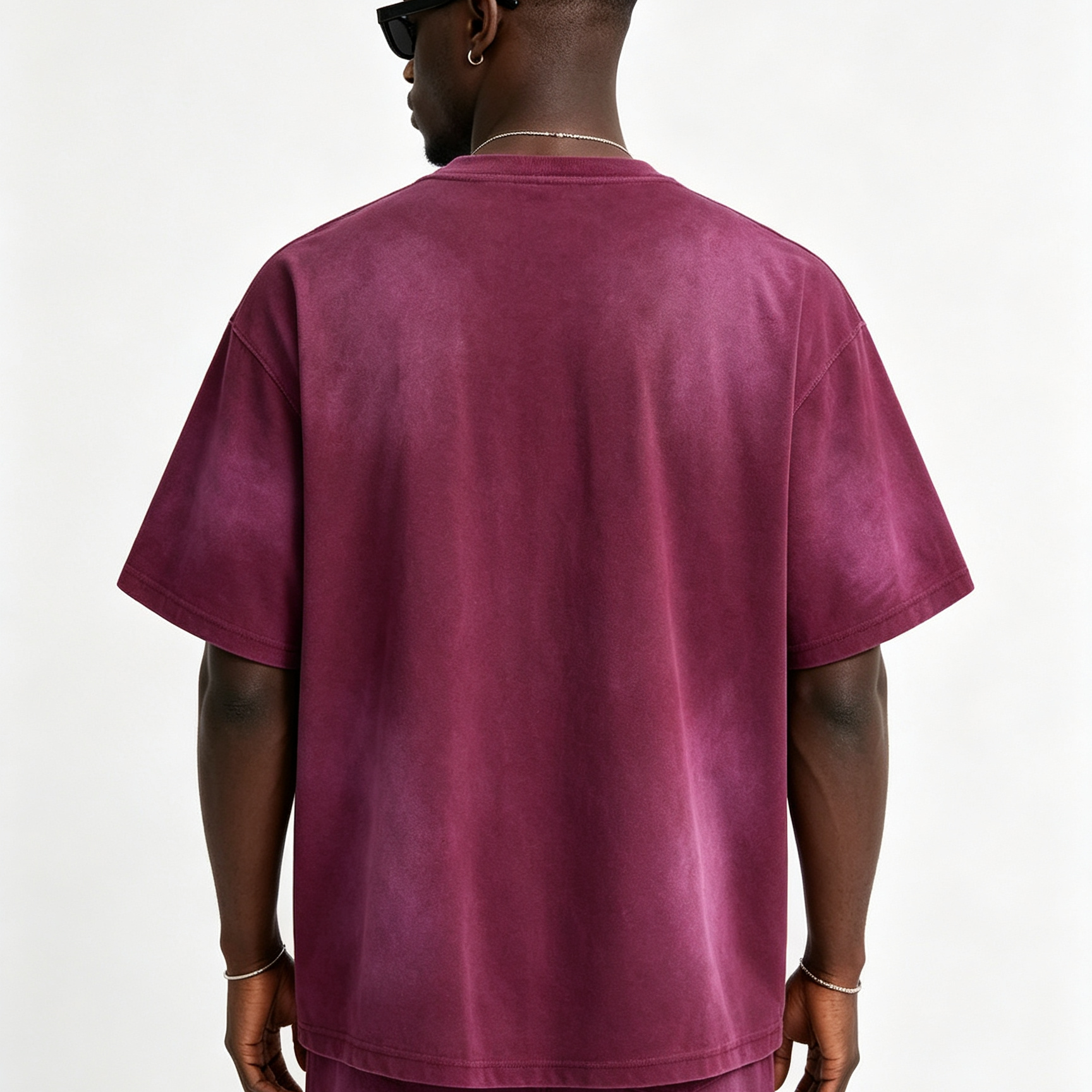 275GSM Basic Crew Neck Tee Spray Wash Short Sleeve Crew Neck Raw Edge
