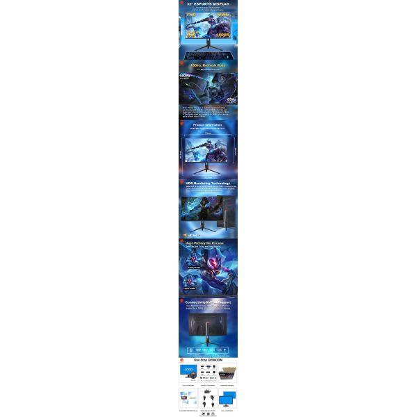 Fast Response Time 1800R Gaming Monitor QHD Resolution Computer Monitor 32 Inch