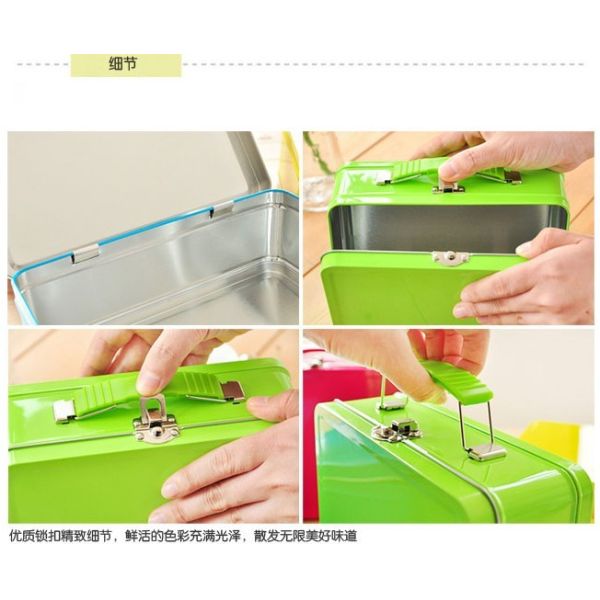 Caixa retangular bonita da lata, lancheiras Eco das crianças - folha-de-flandres recicl amigável