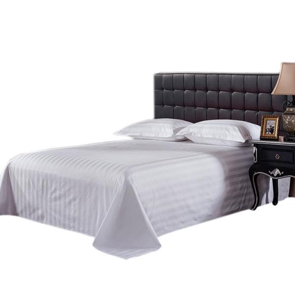Fabric Count 40 Popular Pure 100% Cotton Satin Bed Sheet White Suitable Linen Bedding Sets
