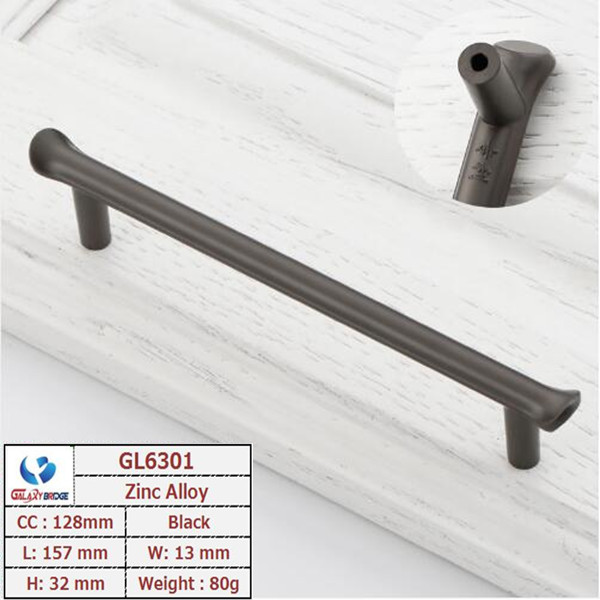 cupboard North European forest  Drawer Handles And Knobs 96mm Black Dresser Pulls salt spray test