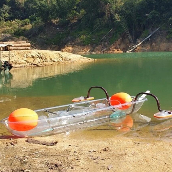 Plastic Clear 1 Person Canoe Crystal Lakes / River Kayak With Pedals / Seats