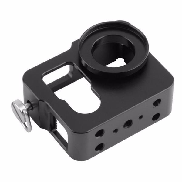 Black Aluminum Alloy Protector Rugged Cage Protective Case For GoPro Hero 3 3+ With UV Lens Cover