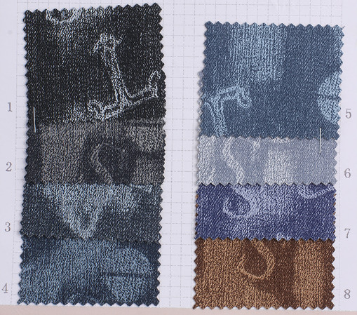 Washed Denim PU Leather Eco Friendly Embossed Lightweight Faux Leather