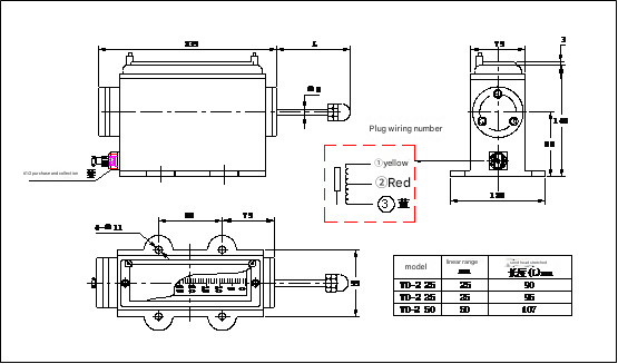 Zhonghe D-2-35 LVDT Displacement Sensor with 0-35mm Range IP54 Protection and 1.5 Linearity for Thermal Expansion Measurement