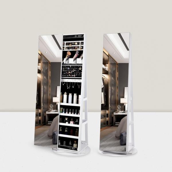 Modern Full Length Jewelry Mirror Cabinet with Lockable Storage