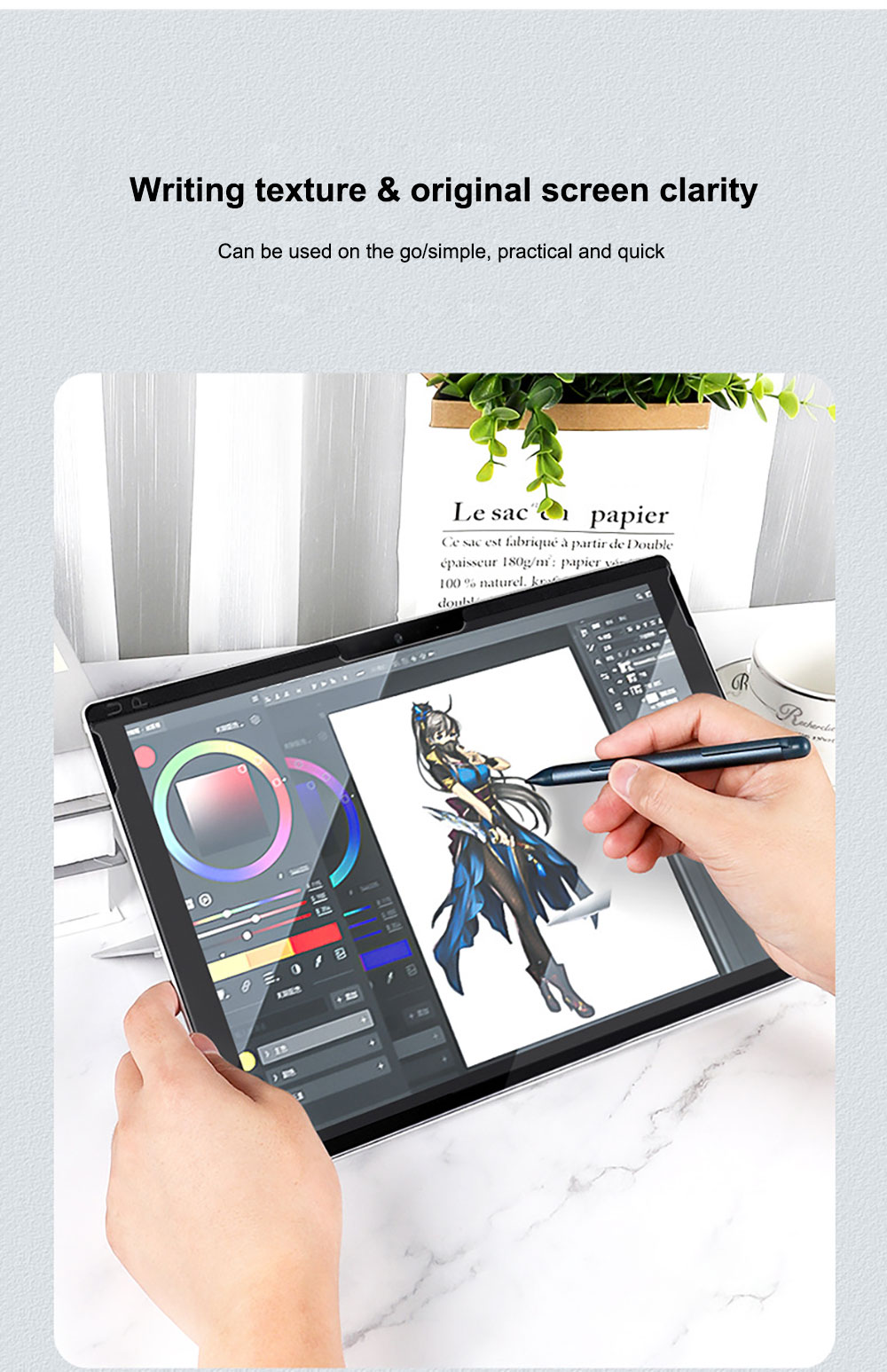 Tablet Tempered Screen Protector for Microsoft Surface Pro 9 8 7 Go 3 Glass High Quality Knock-Down Drawing Paper Ghm096 Laudtec Wholesale OEM/ODM/Private Label