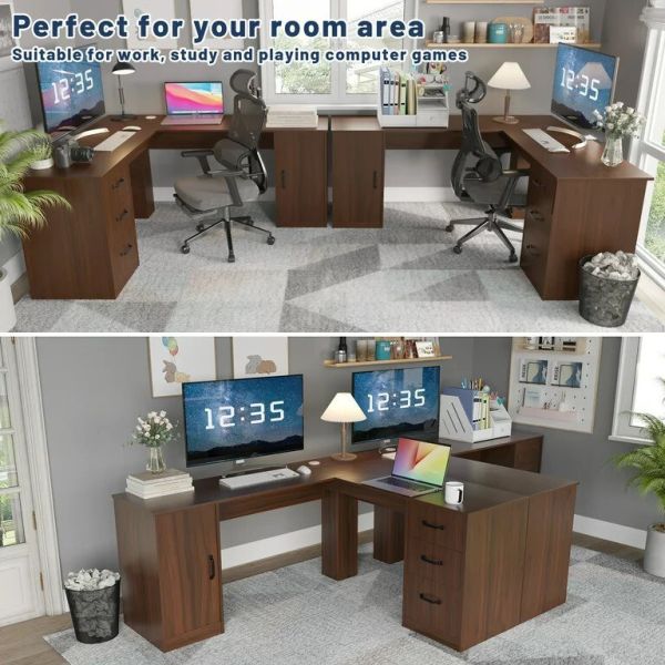 Multi Size L Shape Solid Wood Desk For Building Hotel Office