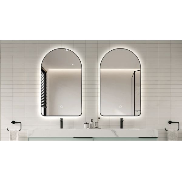 Aluminum Alloy LED Framed Mirror Anti Fog IP44 Waterproof For Bathroom Hotel Project