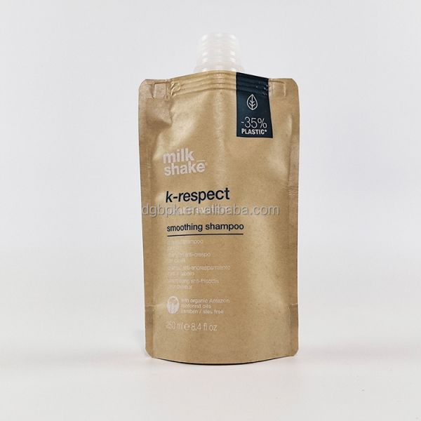 Printing Logo Beverage Food Grade Plastic Bags Kraft Paper Spout Stand up Pouches for Juice Liquid