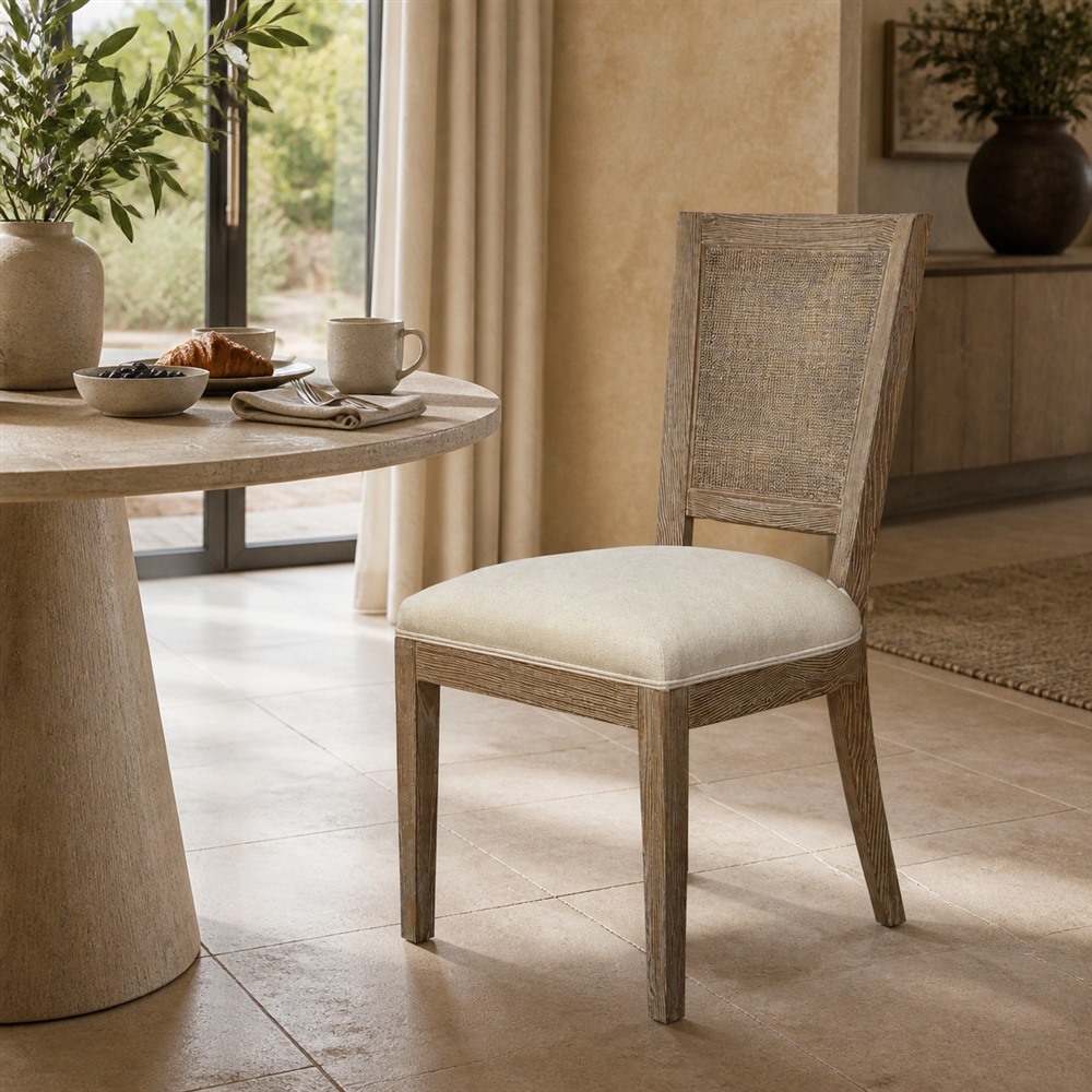 CANE BACK UPHOLSTERED DINING CHAIR CYC-024