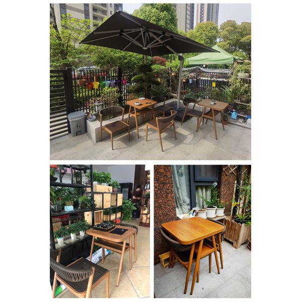 Indoor and Outdoor Furniture Storage Space Saving Rattan Garden Table and Chairs