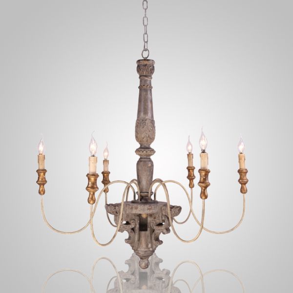 Rustic Neutral wood chandelier for Home Hotel (WH-CI-35)