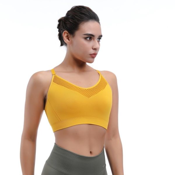 Mesh Trimmed Low Impact Sports Bras​ Anti Bacterial 92%Nylon