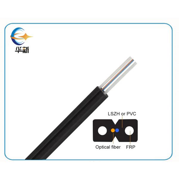 強い抗張力 GJXFH FTTH ドロップケーブル OEM 室内 1 コア 黒色 FRP Lszh