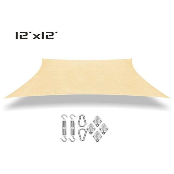 Anti Oxidants Square Garden Sun Sail With Hardware Kit 95% - 99% Shade Rate
