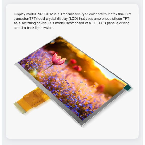 Polcd RoHS 300 Nit 7-дюймовый ЖК-дисплей 800X480 пикселей TFT LCD модуль