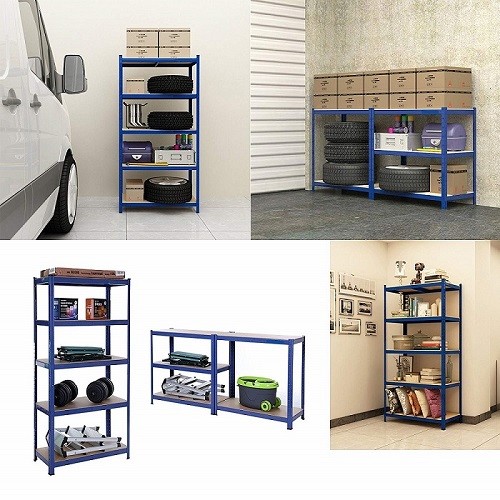 MDF Boltless Heavy Duty Shelving 5 Tier Storage Garage Metal Shelving Rack