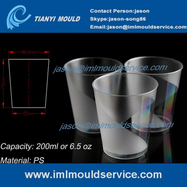 multi cavity small clear thin wall PS plastic disposable drinkware mould with 200ml