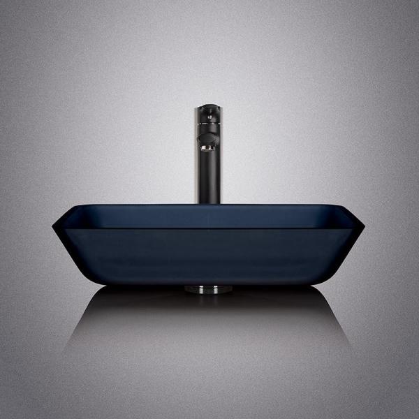 Bacia de lavagem preta de vidro moderada 12mm da cor Matt Counter Top Bowl Sink ácido