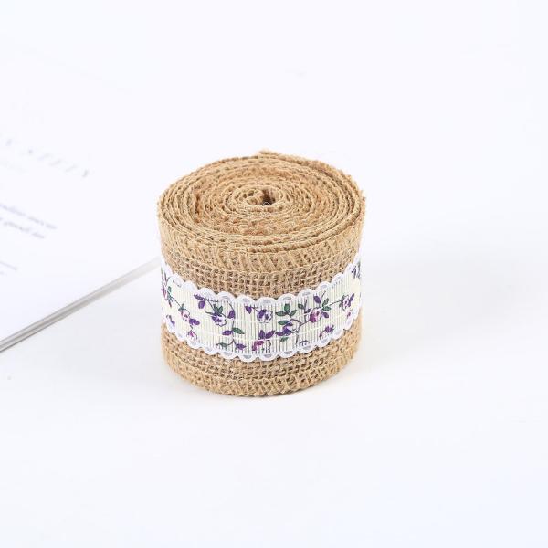 6.5cm Jute Burlap Faixa Plain Satin Tecido Bordas 10 Yards Eco Friendly