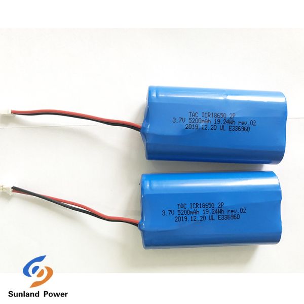 3.7V перезаряжаемая литий-ионная батарея ICR18650 1S2P с UL2054 для лампы