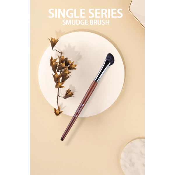 TOCH UP 16 Blush en forma de medio abanico en ángulo debajo de los ojos Maquillaje de la nariz cepillado mango de madera pelo de cabra oblicuo