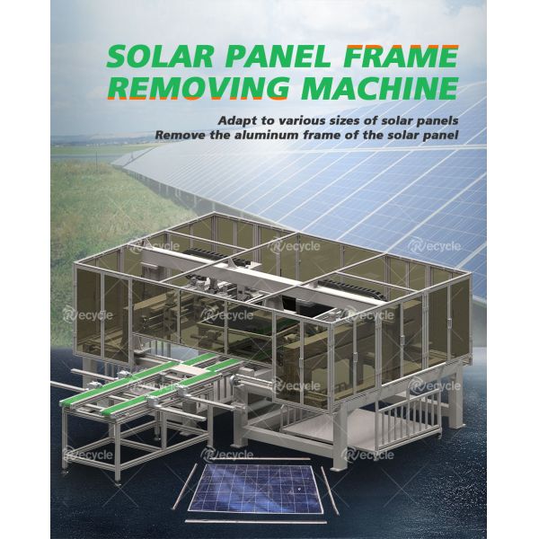 Linha de reciclagem de painéis solares de 60 a 80 pcs/h Máquina de remoção de quadro de painéis solares automática