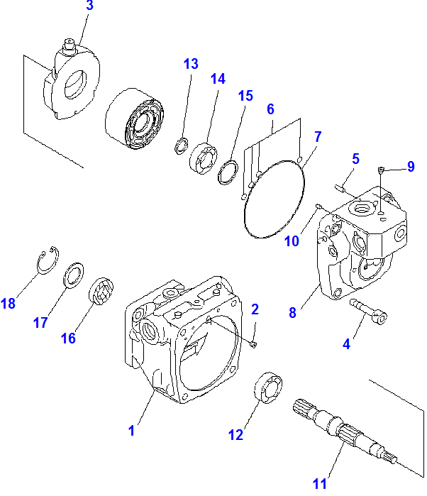 Части экскаватора PC45R-8 гидравлические для насоса 708-1T-00132 708-1T-01112