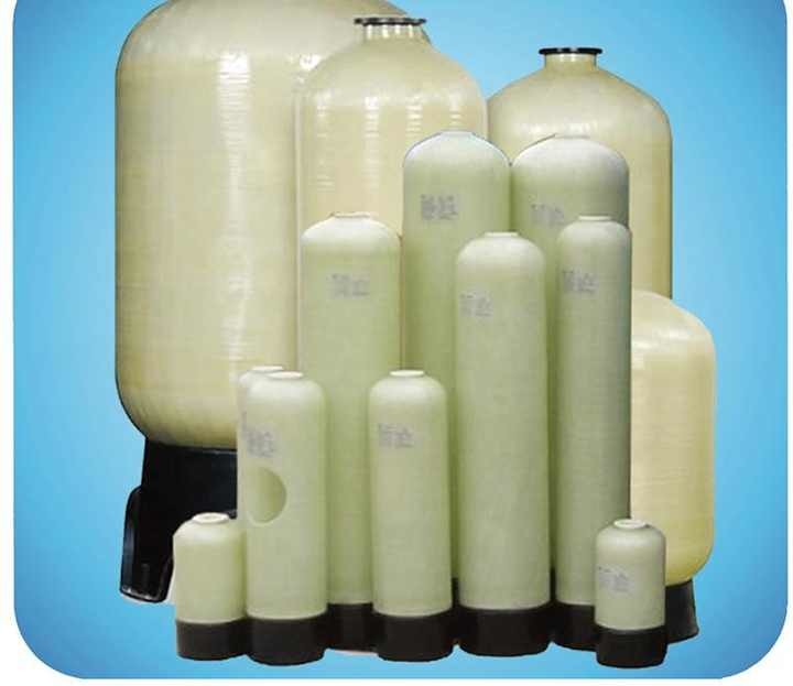 Strong Fiberglass FRP Softener Vessel , 150psi Water Softener Tanks Custom Thickness