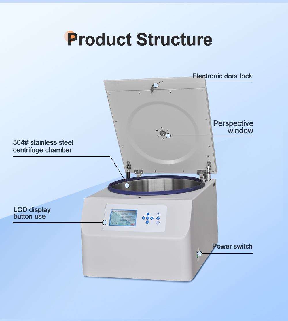 CTL550 Refrigerated Large Volume Lab Centrifuge 3000ml Stainless Steel Horizontal Rotor 5500rpm Bovine Semen Processing for Fat