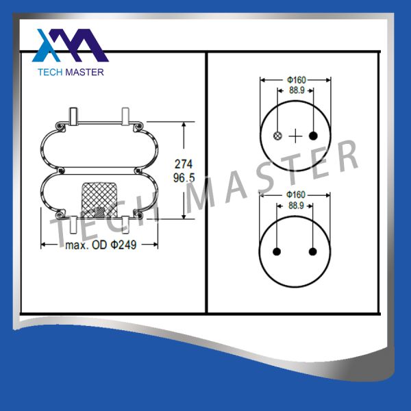 Тележки разделяют двойные замысловатые промышленные весны воздуха для варочных мешков Гоодьеар 2Б9-220 промышленных