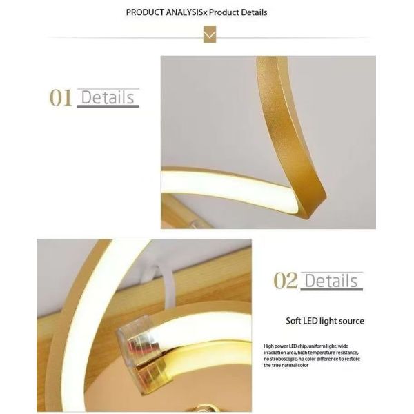 Nouvelle lampe de table décorative dortoir dortoir en métal acrylique en or simple en spirale