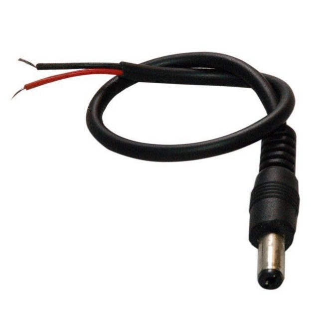 30 cm Copper Conductor DC Power Male Plug Pigtail Cable for Telecommunication Surveillance