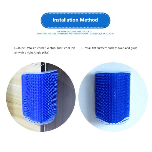 Herramienta de limpieza de cabello para mascotas Función limpia gato auto-peinador de pared Esquina peine de gato cepillo