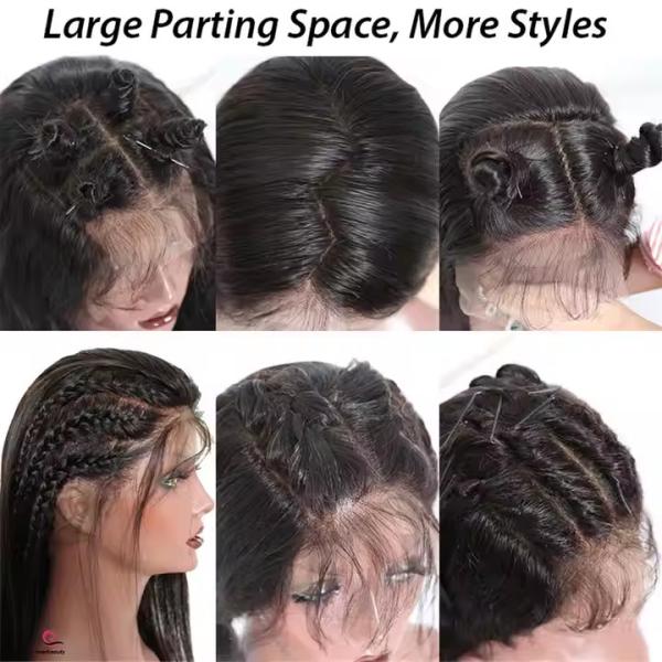 13x4  Transparent Lace Front Wig Bone Straight Human Hair Wig PrePlucked