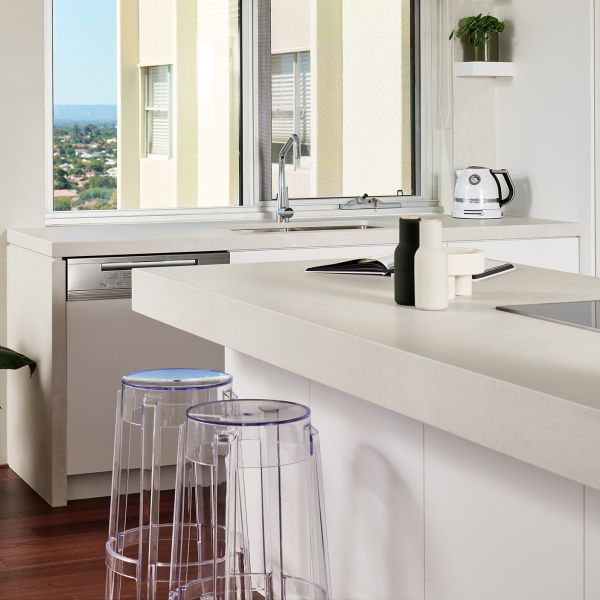White And Light Grey Lacquer Kitchen Cabinet Stainless Steel Adjustable Leg
