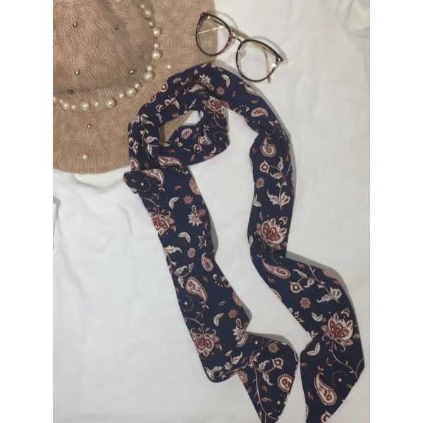 2017 wholesale assorted viscose ribbon seersucker Imitated silk neck scarf for women 8*150cm
