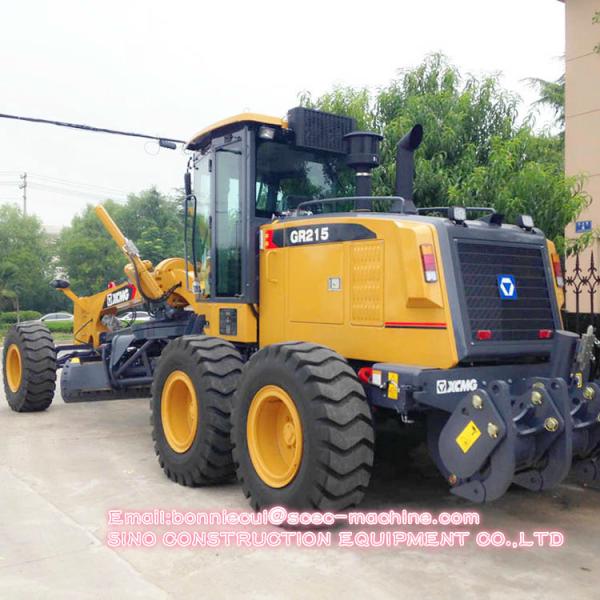 Yellow Color Construction Motor Grader 215HP GR215 Tractive Force 90KN
