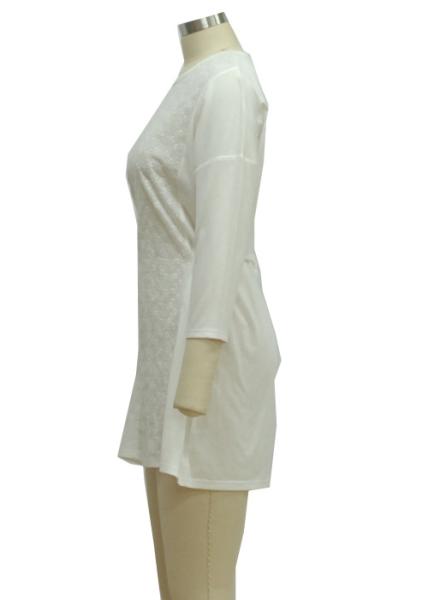 Fitness Daytime Casual White Sundress With Sleeves , Casual Knit Summer Dresses
