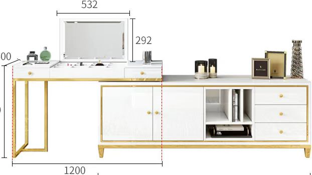 Modern Marble Sideboard Cabinet Stainless Steel Paint Customization