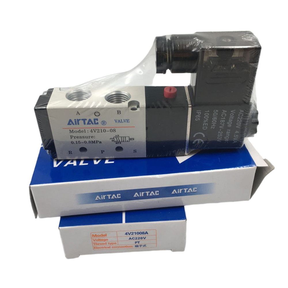 Large Capacity 4V410-15 5/2 Way Valve G1/2 Port 2.79 Cv Manifold Mountable No Lubrication Needed for Heavy Industrial Automation AirTAC Brand