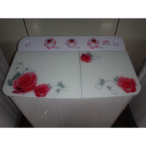 Semi Automatic Twin Tub Washing Machine , Portable Washer And Spin Dryer With Hidden Glass Panel