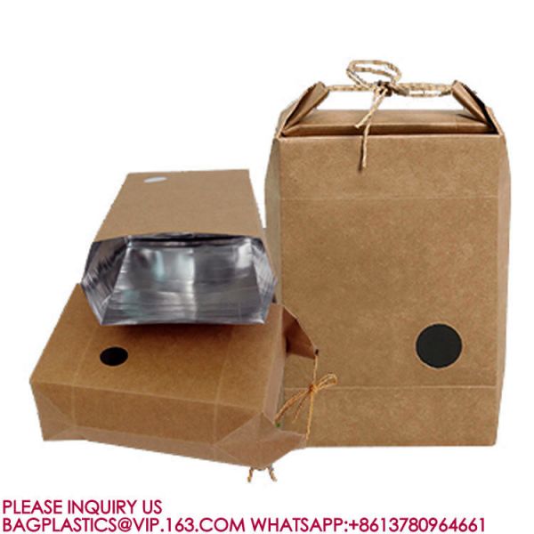 High Quality Durable Brown Natural Rice Bags Kraft Paper Dried Food rice Packaging Bags