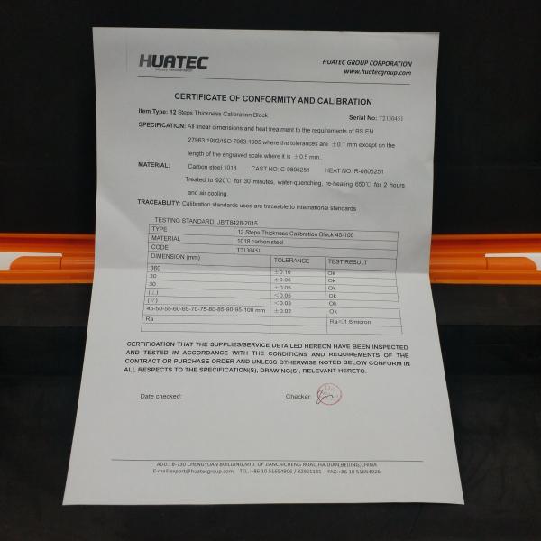 5 Steps Inch And Millimeter Step Wedge Reference Block For Ultrasonic Testing