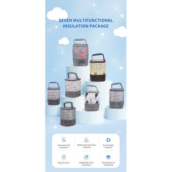 Factory Waterproof Custom Logo Sublimation Lunch Bag Insulated Bag Kids Picnic Bag