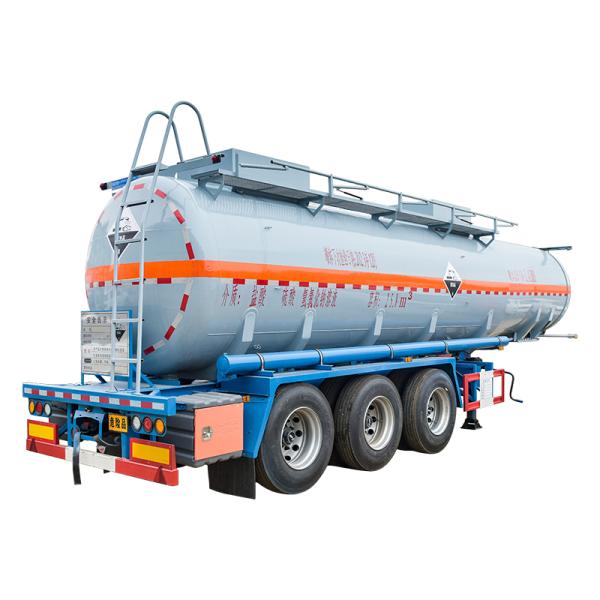 3 axles Large Tank Semi Trailer For Dangerous Chemical Liquid Transport 32T Max Payload