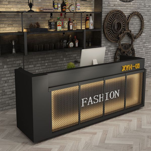 Customized Front Desk Reception Bar Table Rustic Checkout Counter with Reception Desk